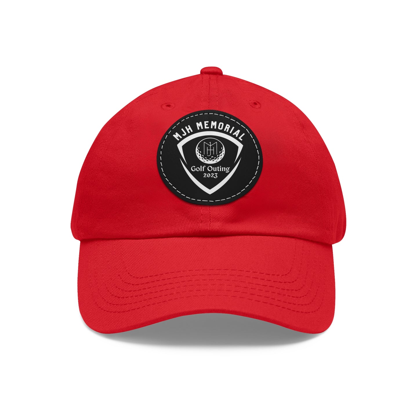MJH Golf Shield Logo Dad Hat with Leather Patch (Round)
