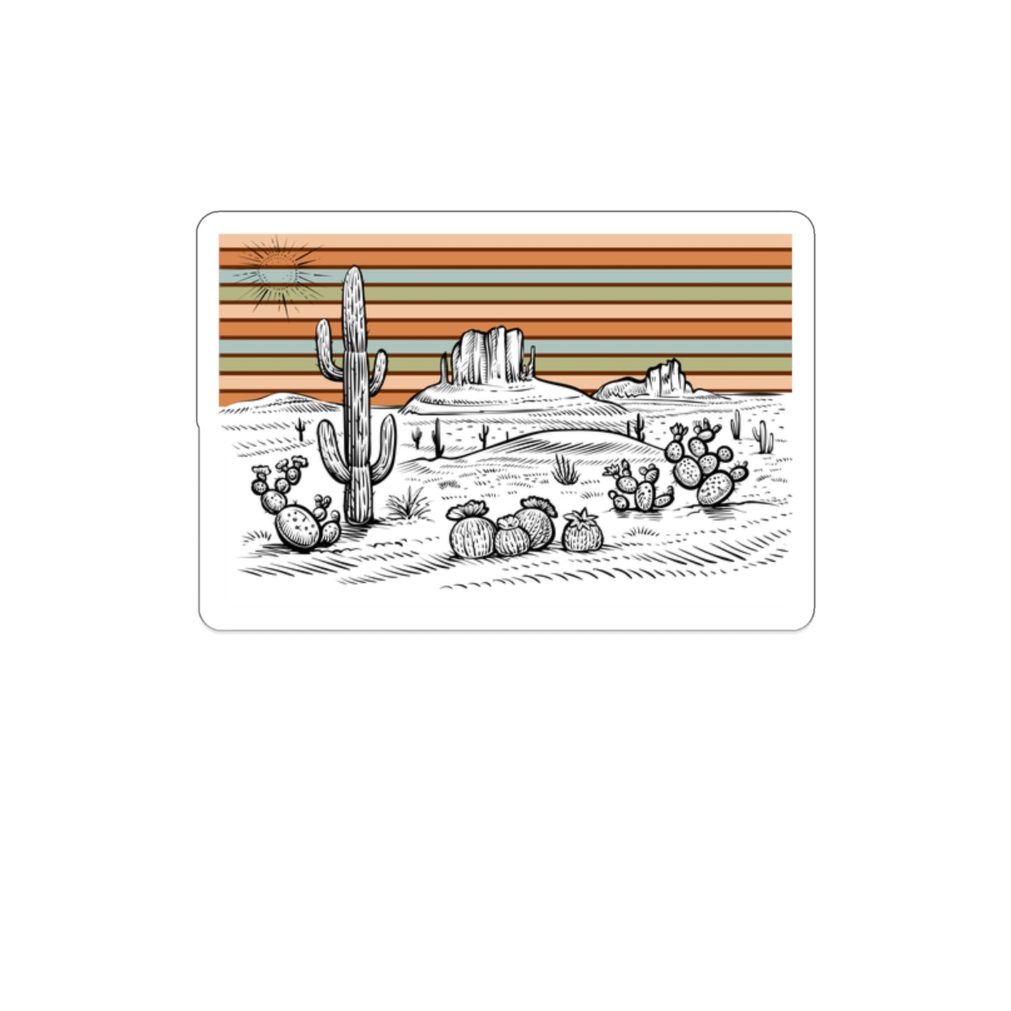Western Landscape 1 Die-Cut Stickers