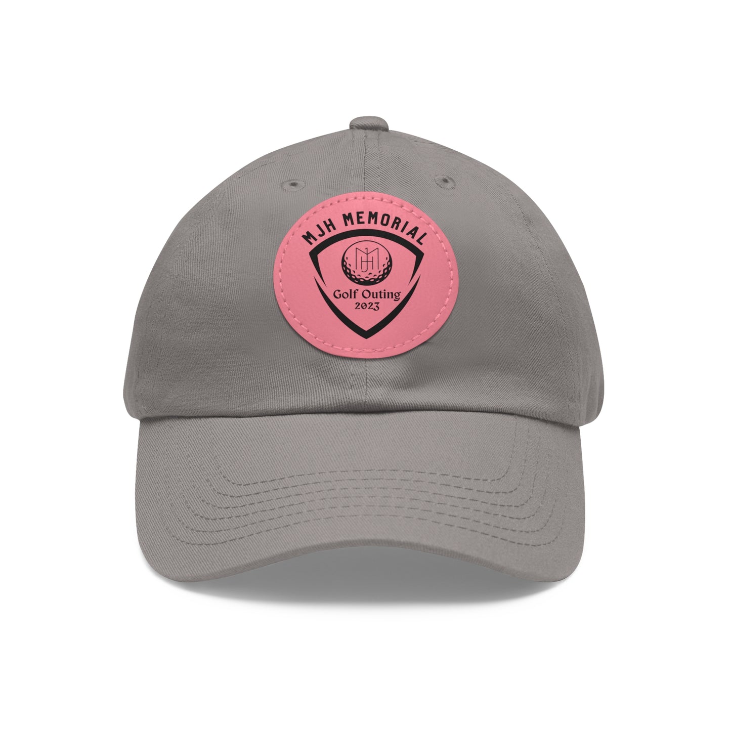 MJH Golf Shield Logo Dad Hat with Leather Patch (Round)