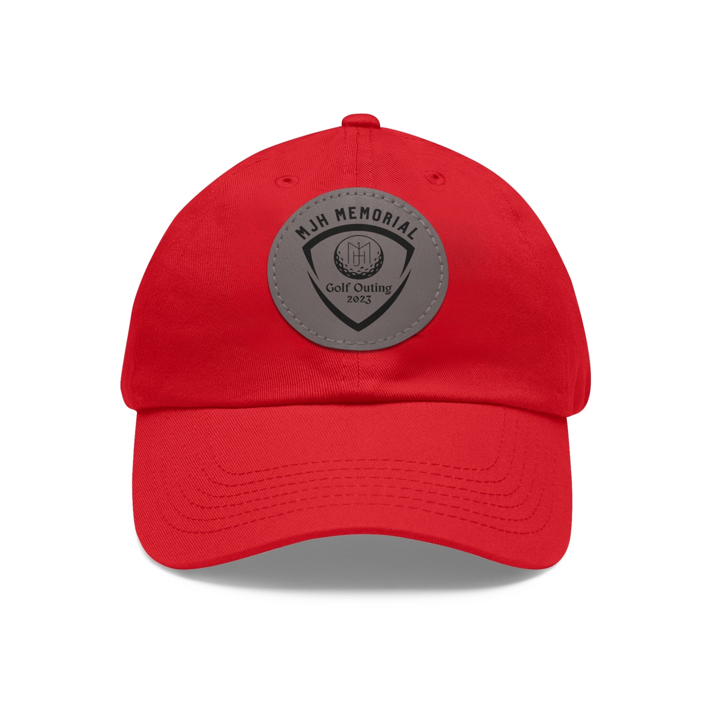 MJH Golf Shield Logo Dad Hat with Leather Patch (Round)