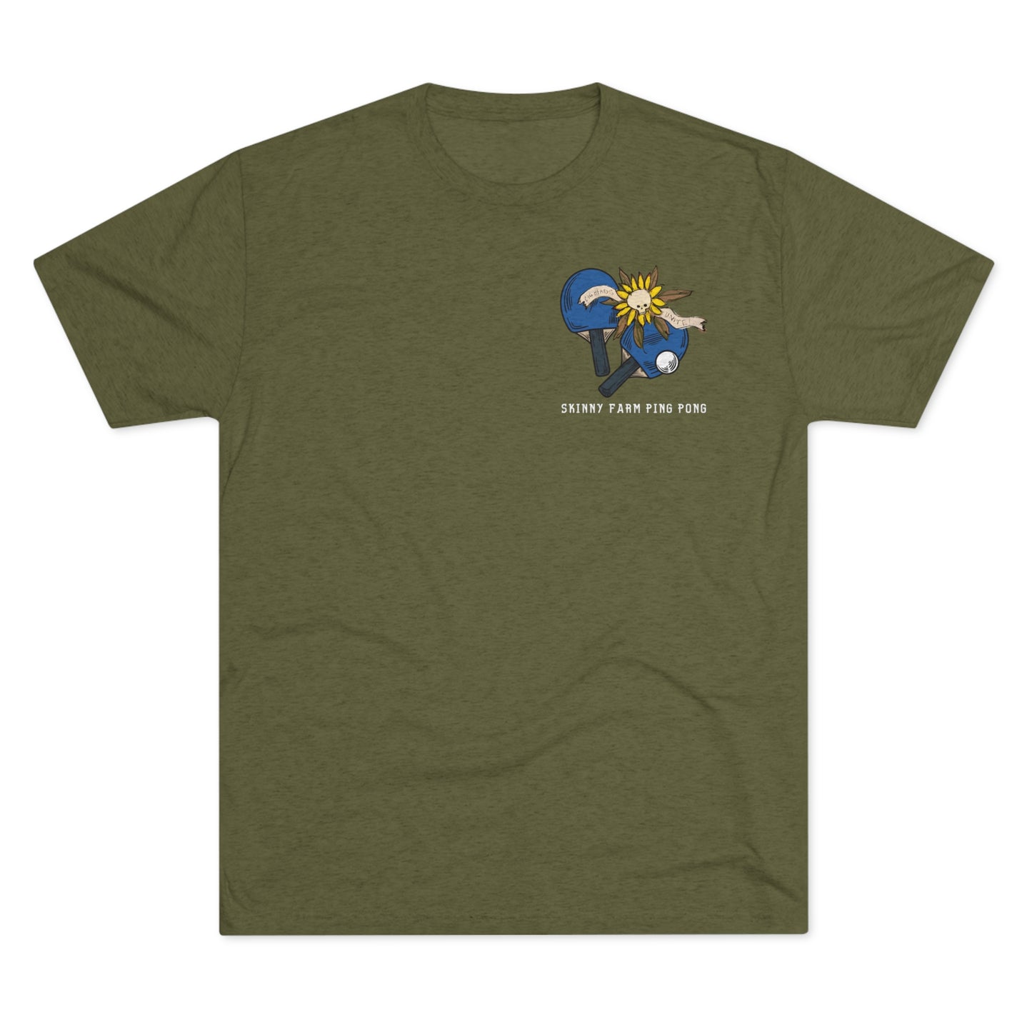 Skinny Farm Big Heads Unite (Front + Back) Unisex Tri-blend T-shirt