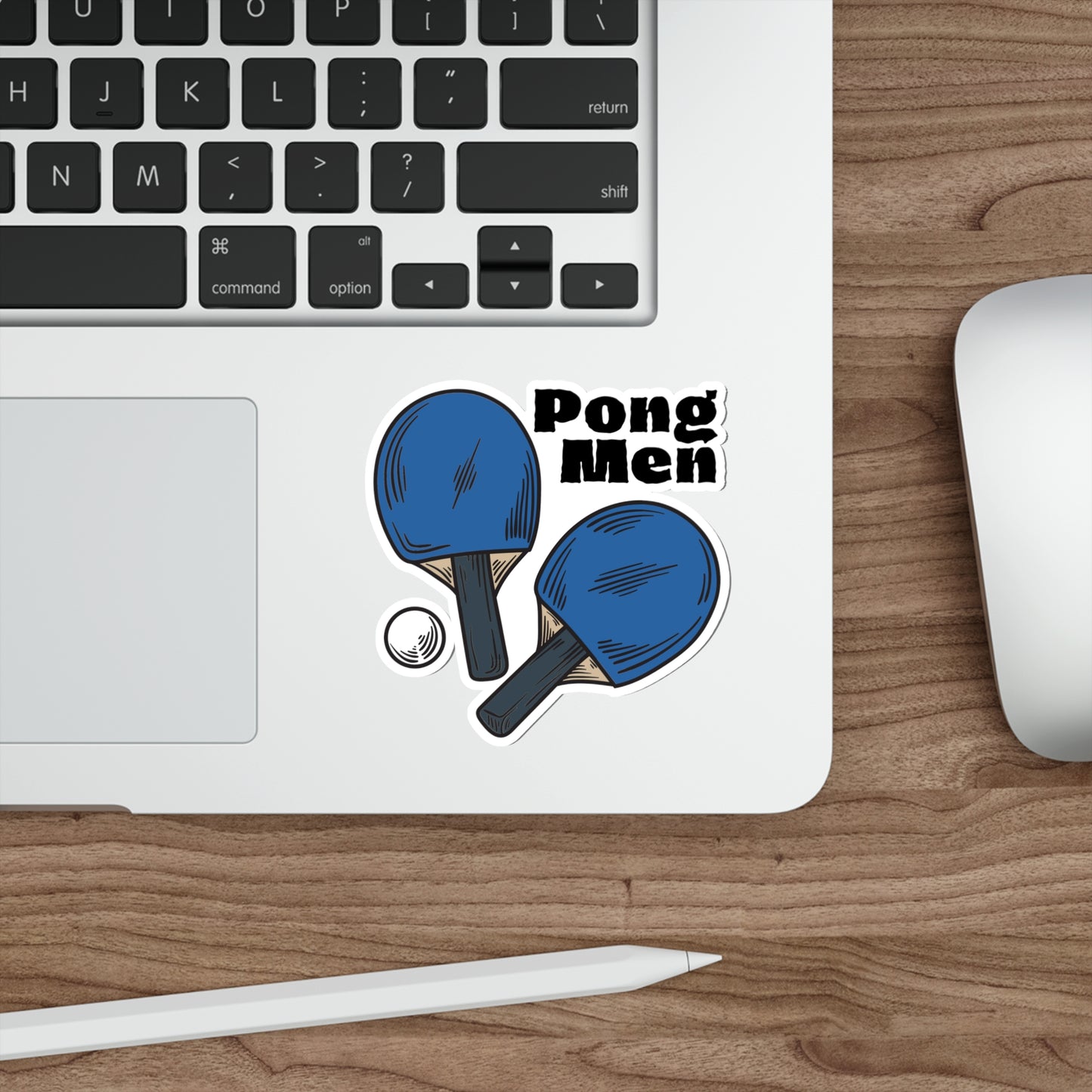 Pong Men Blue Paddles Die-Cut Stickers