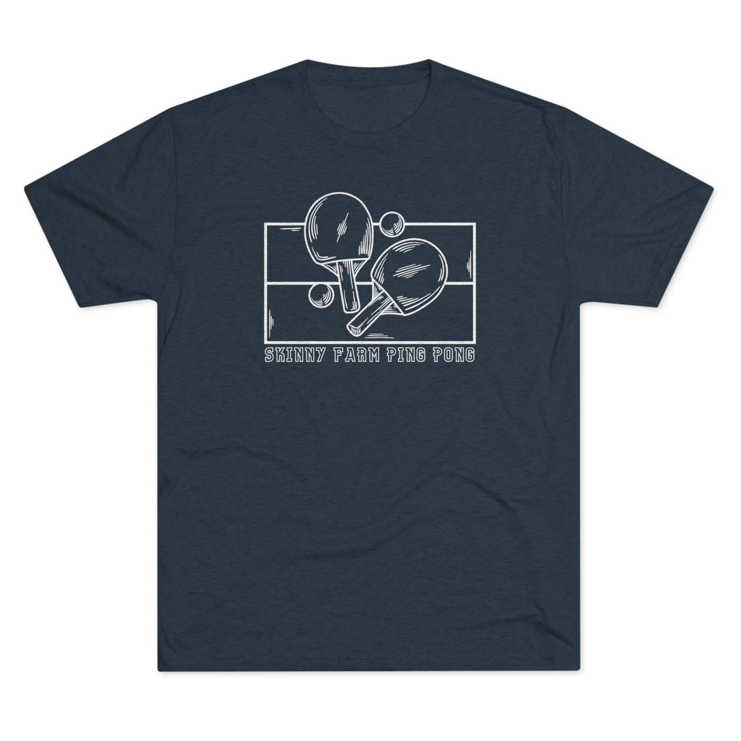 Skinny Farm Ping Pong Table Outline (Front Only) Unisex Tri-blend T-shirt