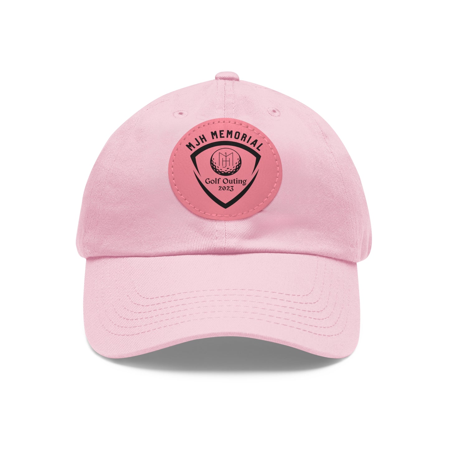 MJH Golf Shield Logo Dad Hat with Leather Patch (Round)