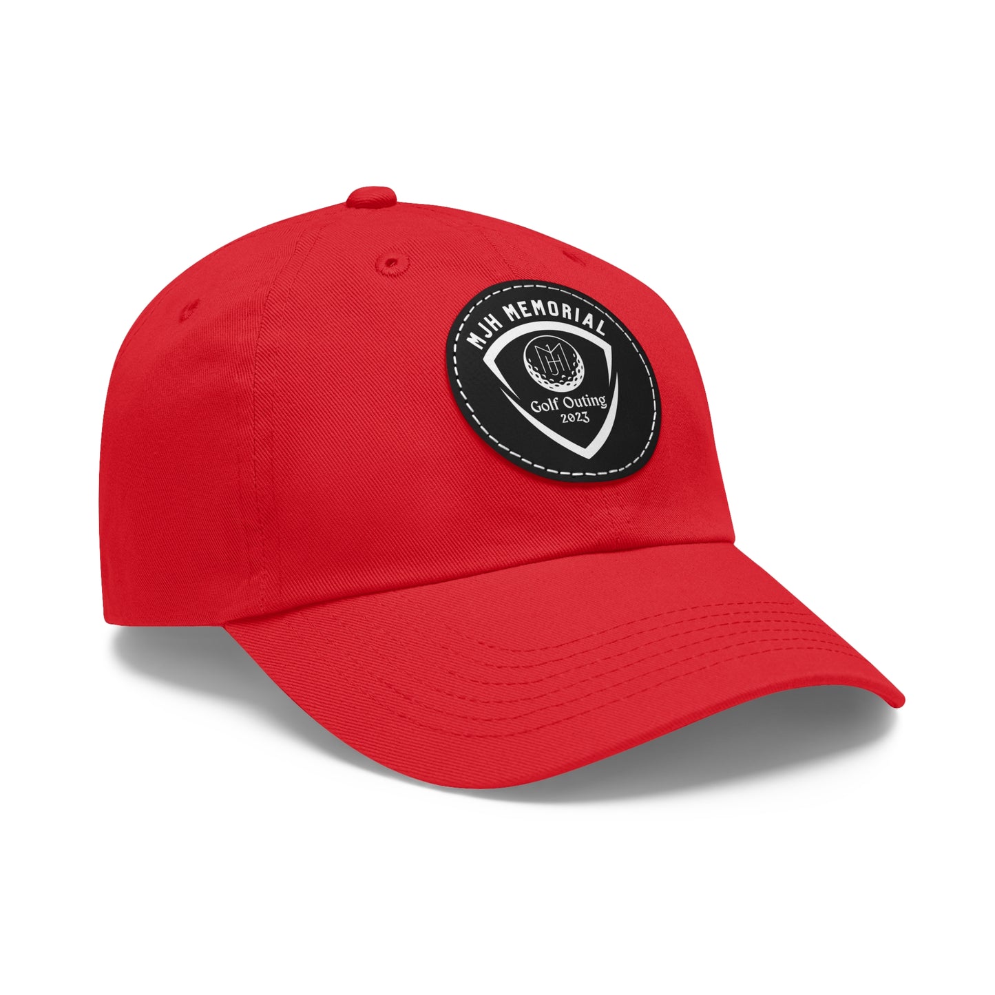 MJH Golf Shield Logo Dad Hat with Leather Patch (Round)