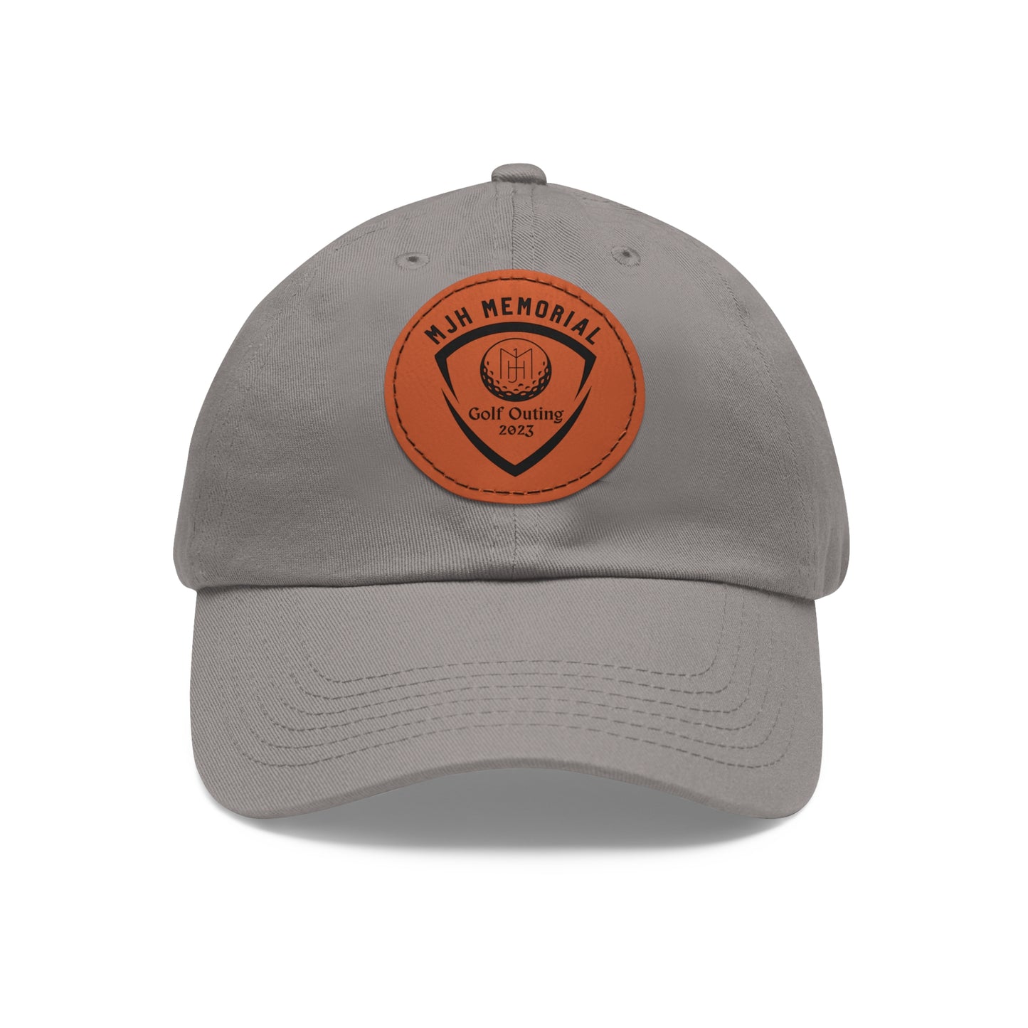 MJH Golf Shield Logo Dad Hat with Leather Patch (Round)