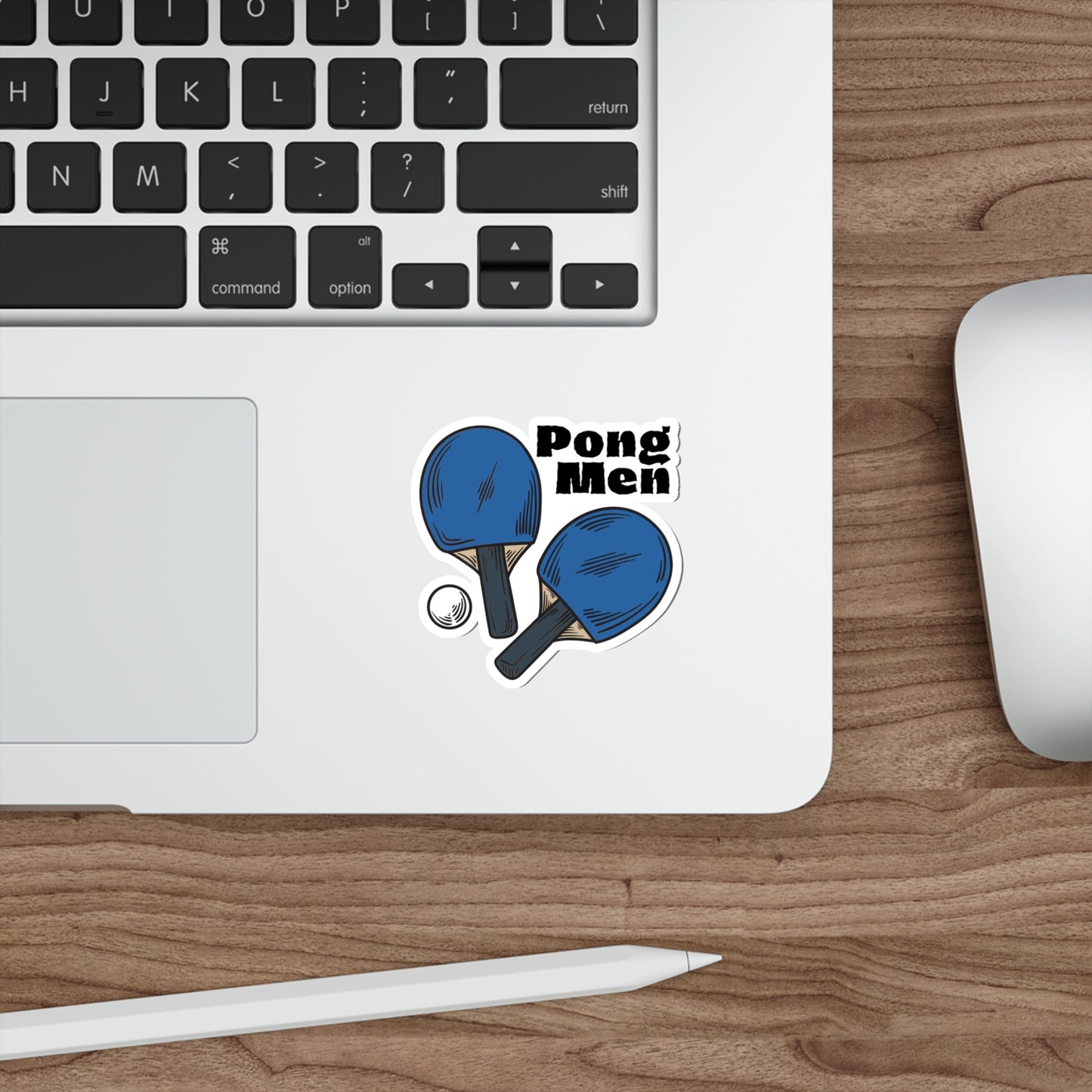 Pong Men Blue Paddles Die-Cut Stickers