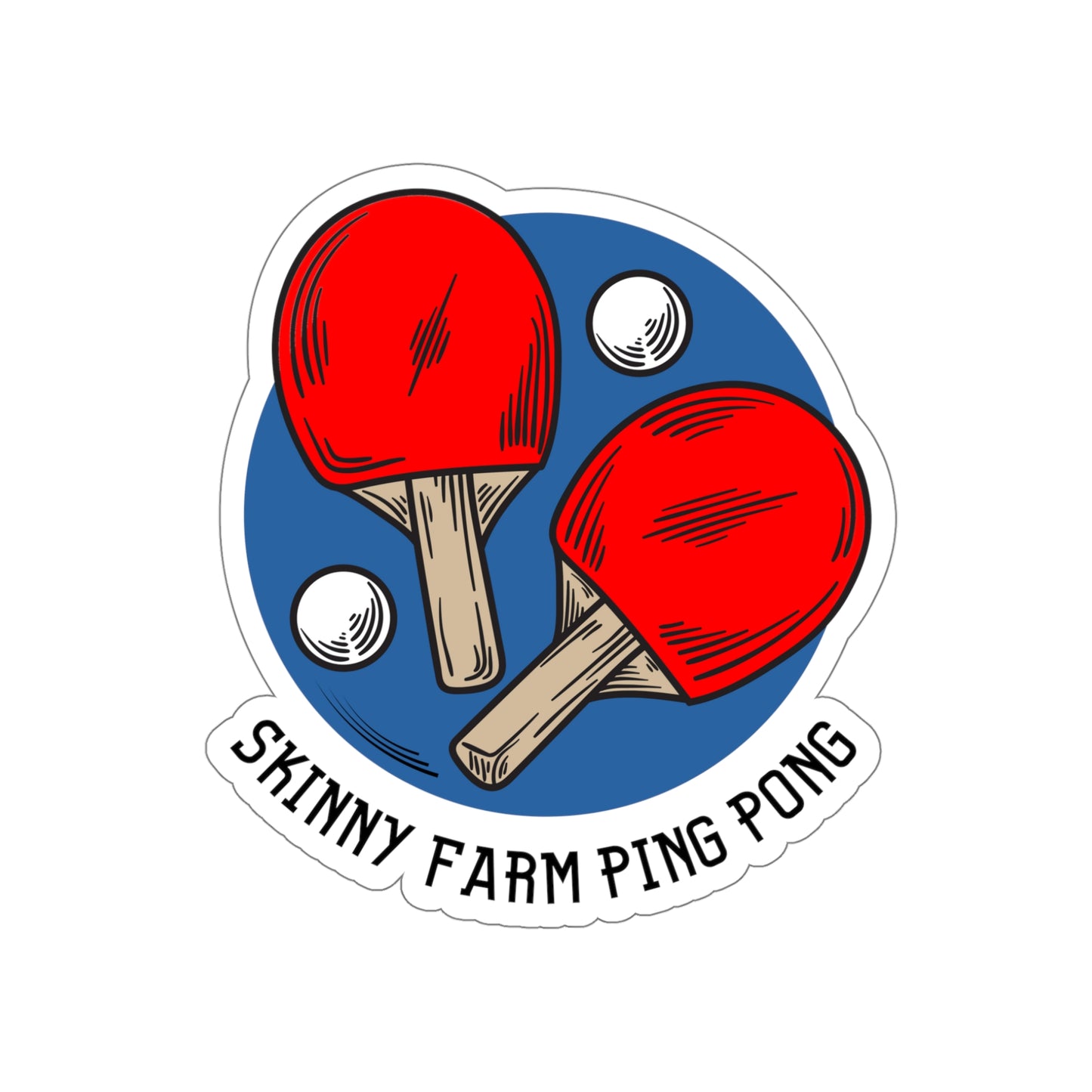 Skinny Farm Blue Circle Die-Cut Stickers