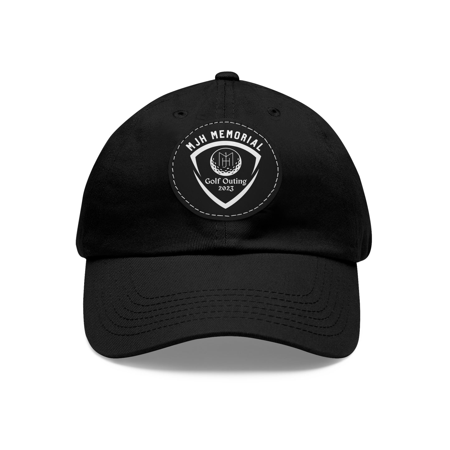 MJH Golf Shield Logo Dad Hat with Leather Patch (Round)
