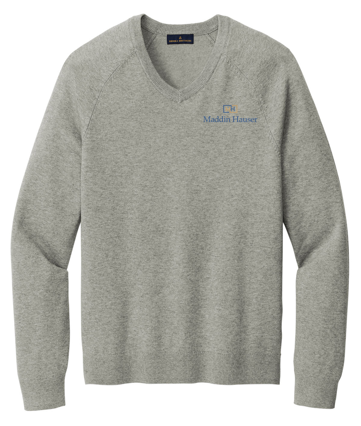 MH Brooks Brothers® Cotton Stretch V-Neck Sweater (BB18400)