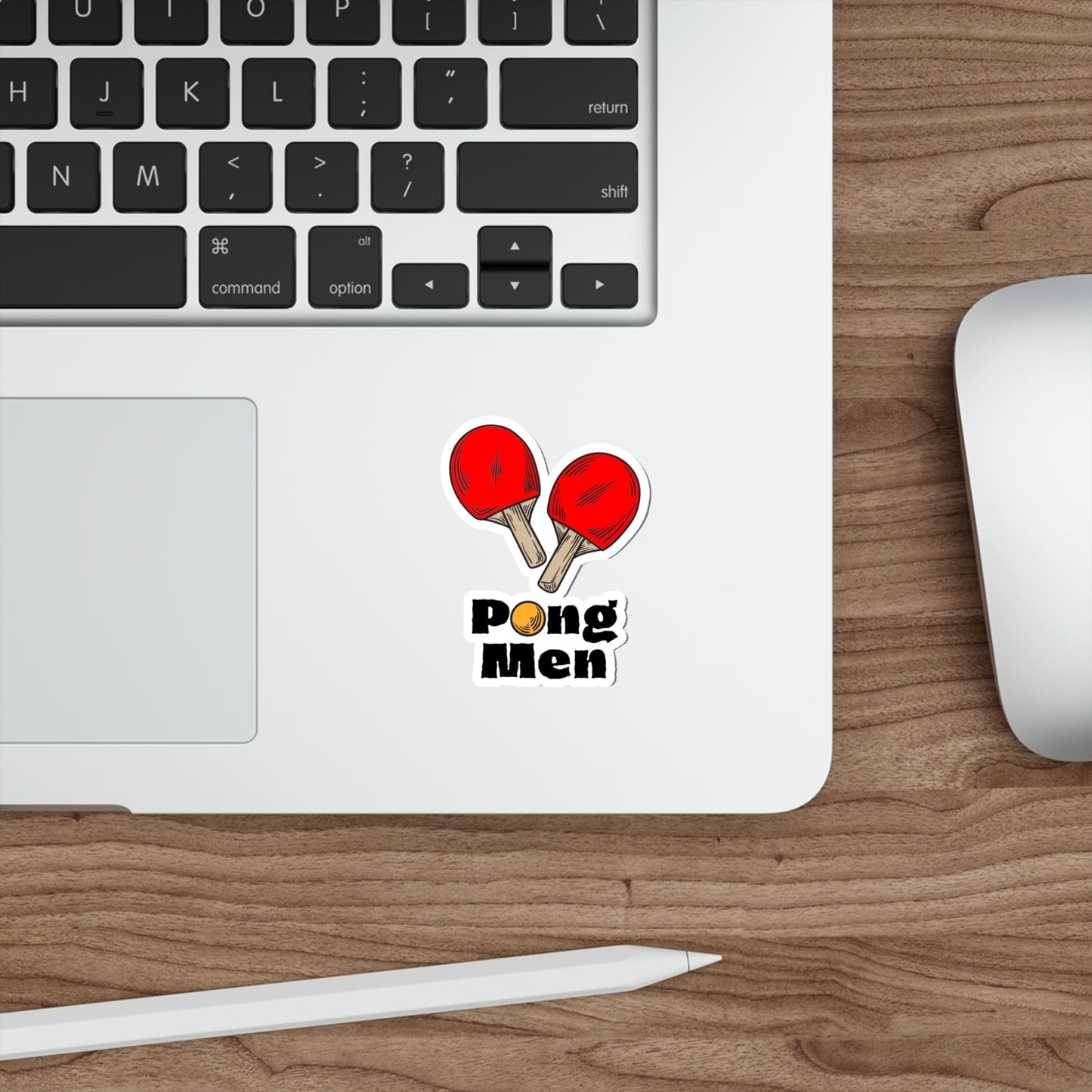 Pong Men Red Paddles Table Die-Cut Stickers