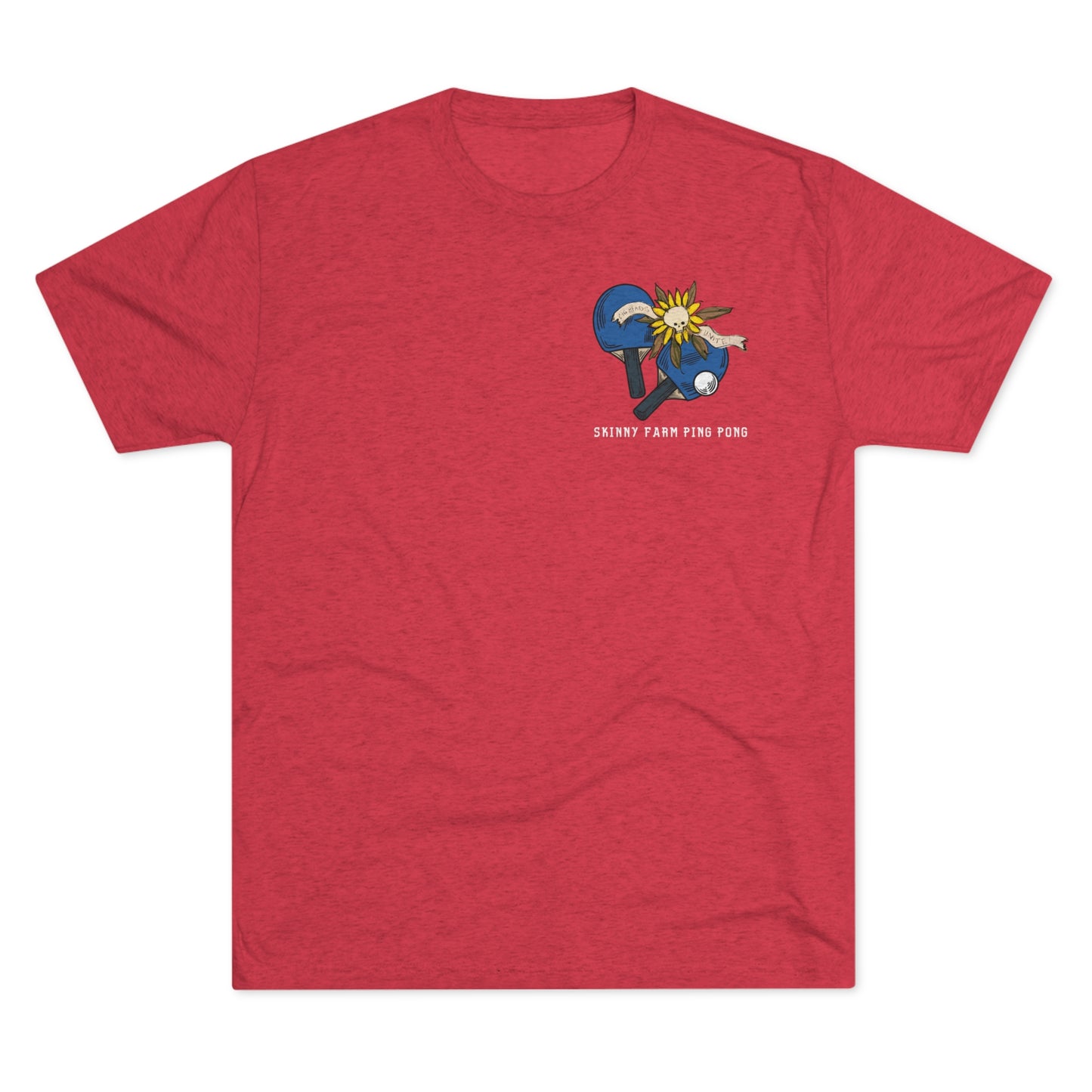 Skinny Farm Big Heads Unite (Front + Back) Unisex Tri-blend T-shirt