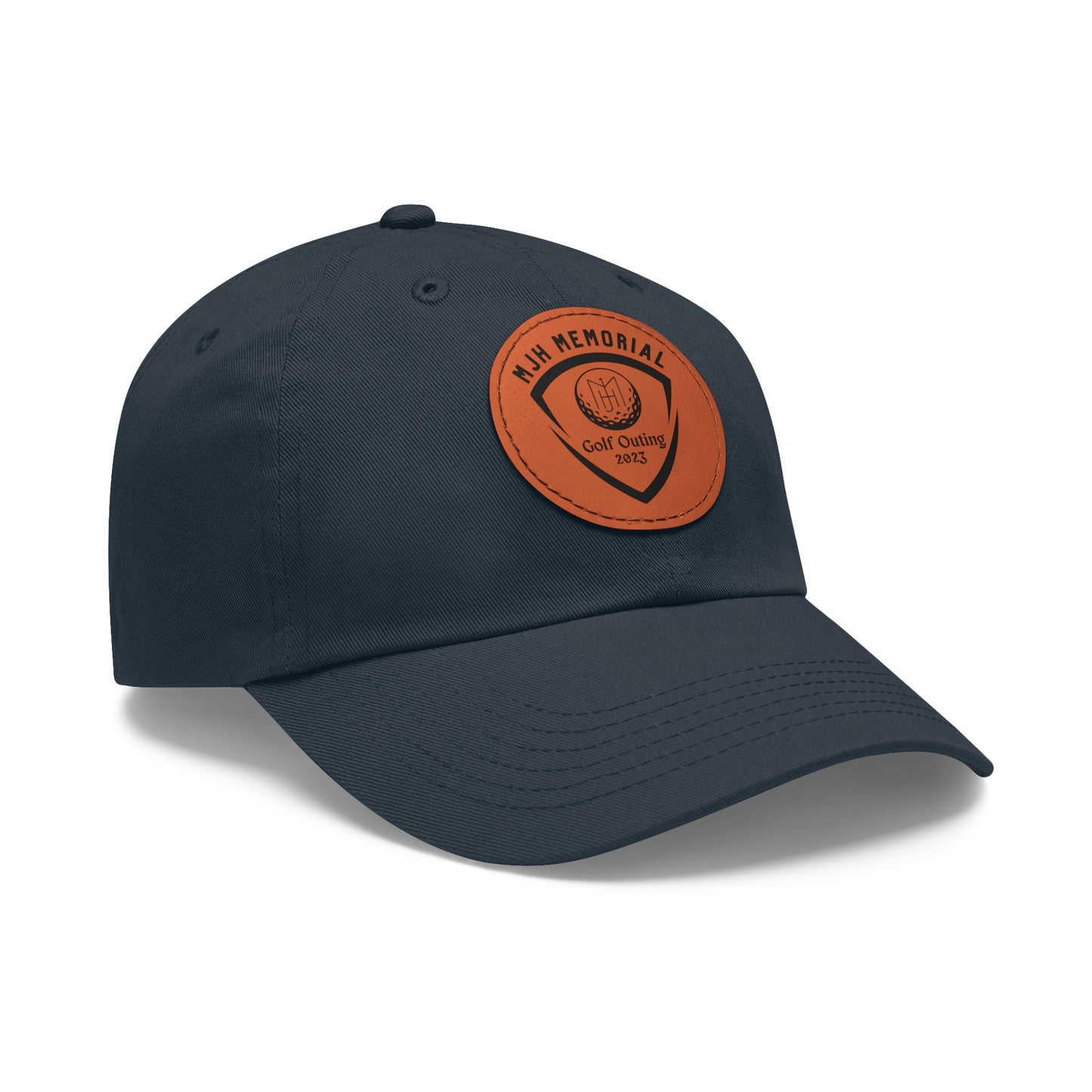 MJH Golf Shield Logo Dad Hat with Leather Patch (Round)