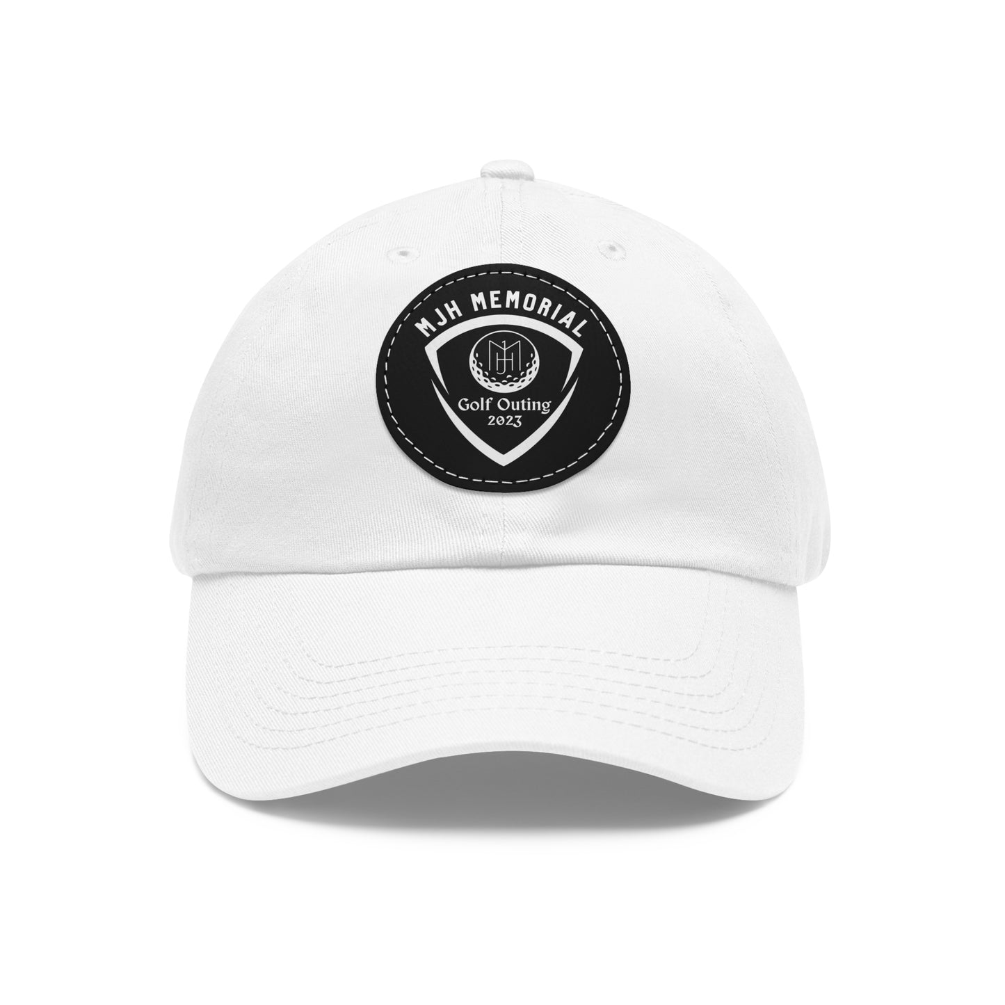 MJH Golf Shield Logo Dad Hat with Leather Patch (Round)