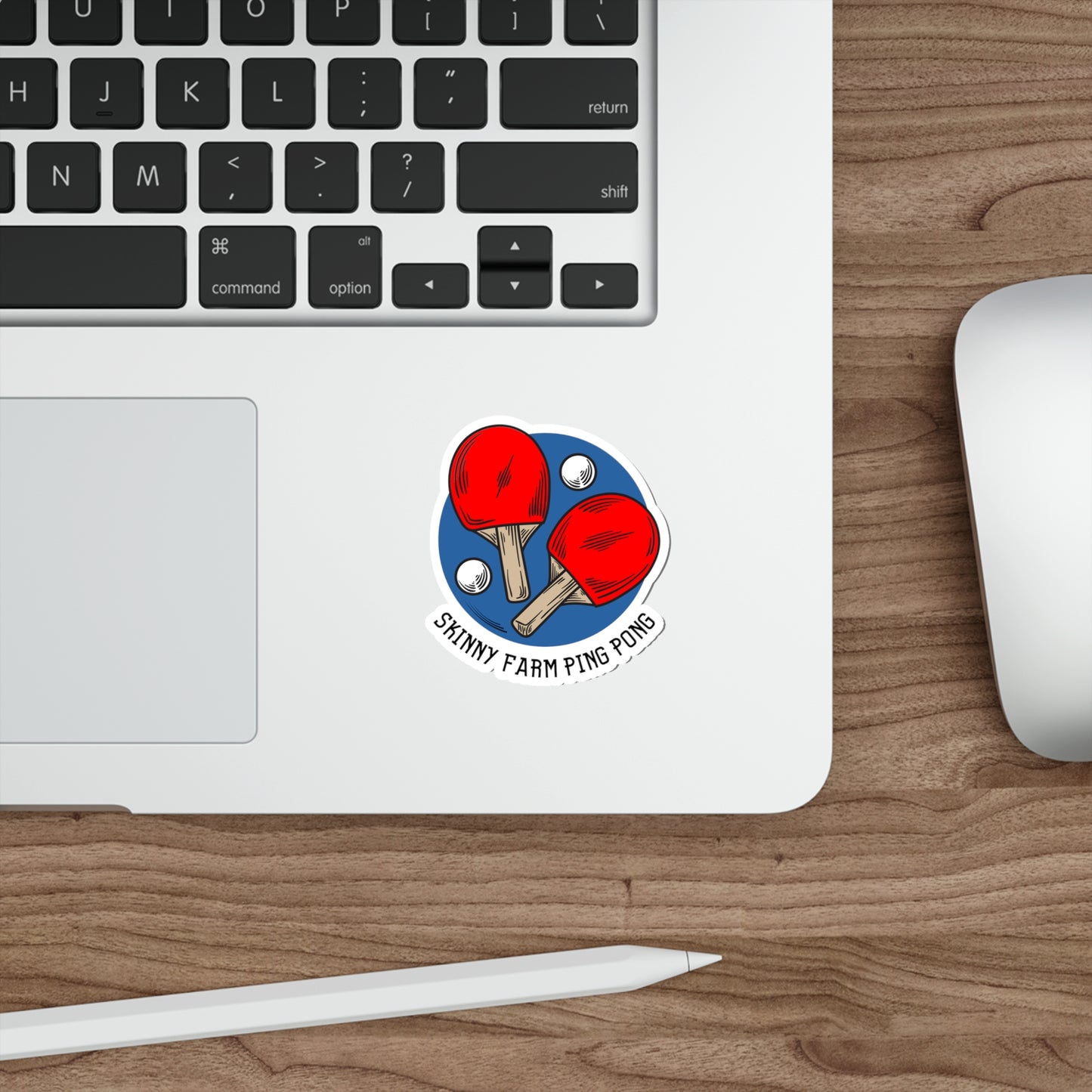 Skinny Farm Blue Circle Die-Cut Stickers