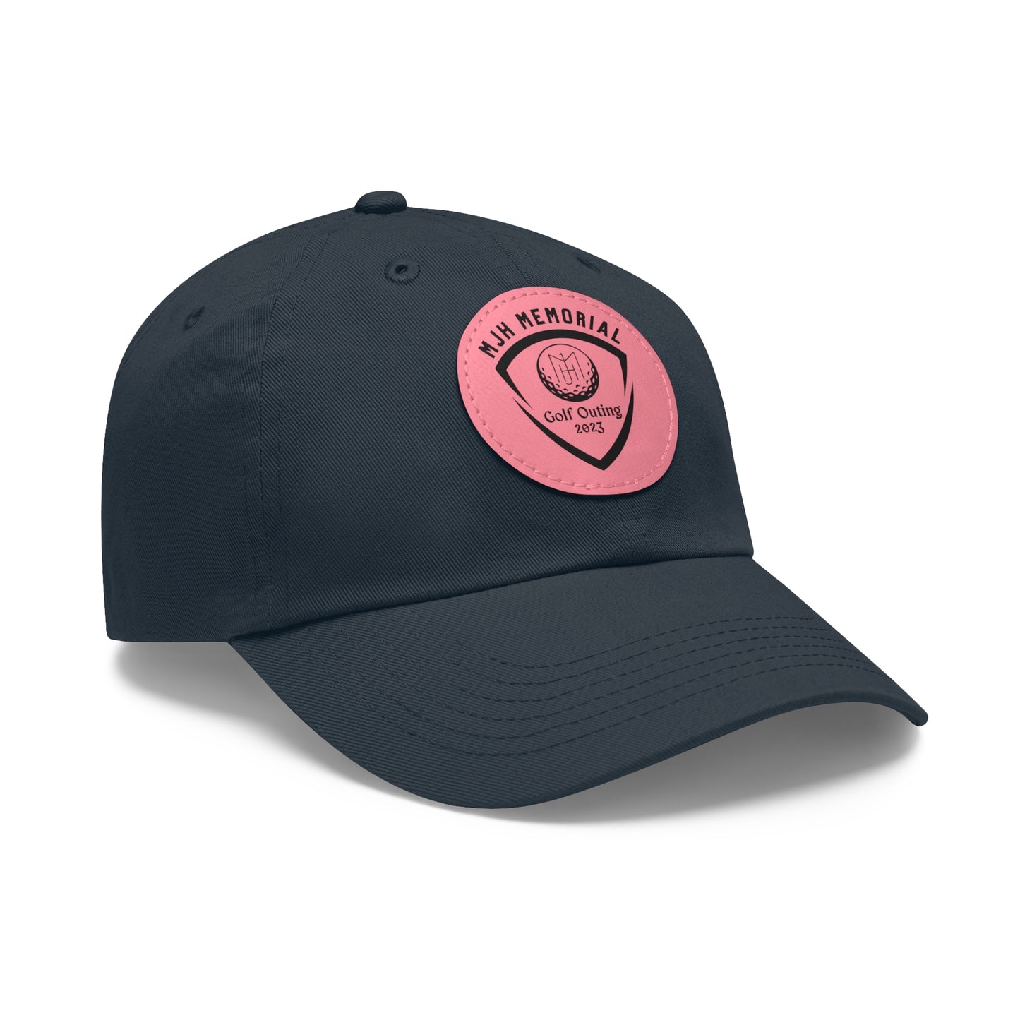 MJH Golf Shield Logo Dad Hat with Leather Patch (Round)