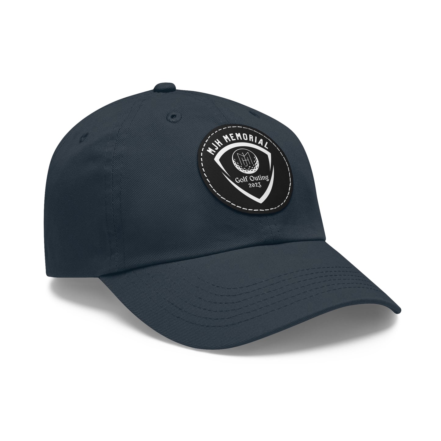 MJH Golf Shield Logo Dad Hat with Leather Patch (Round)