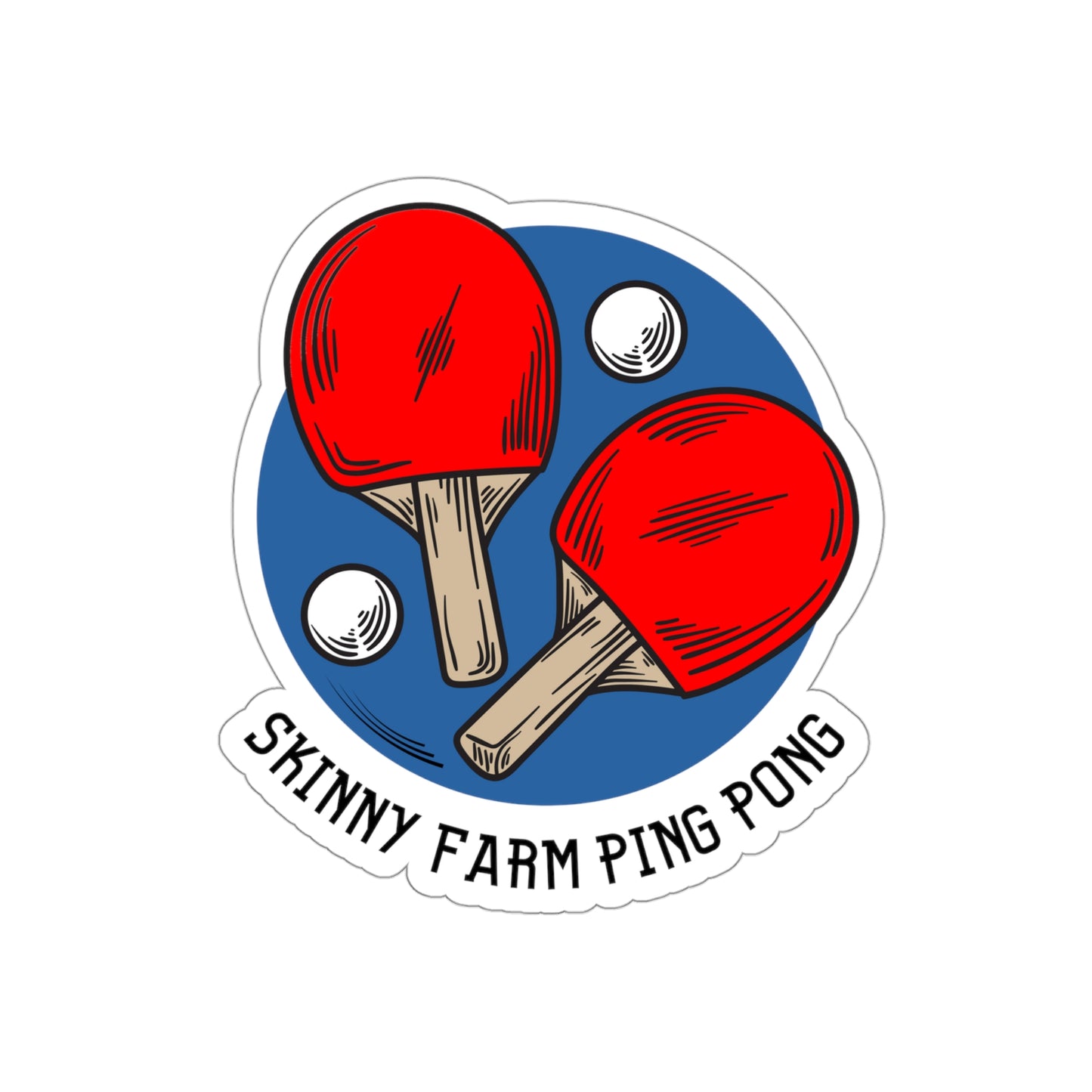 Skinny Farm Blue Circle Die-Cut Stickers