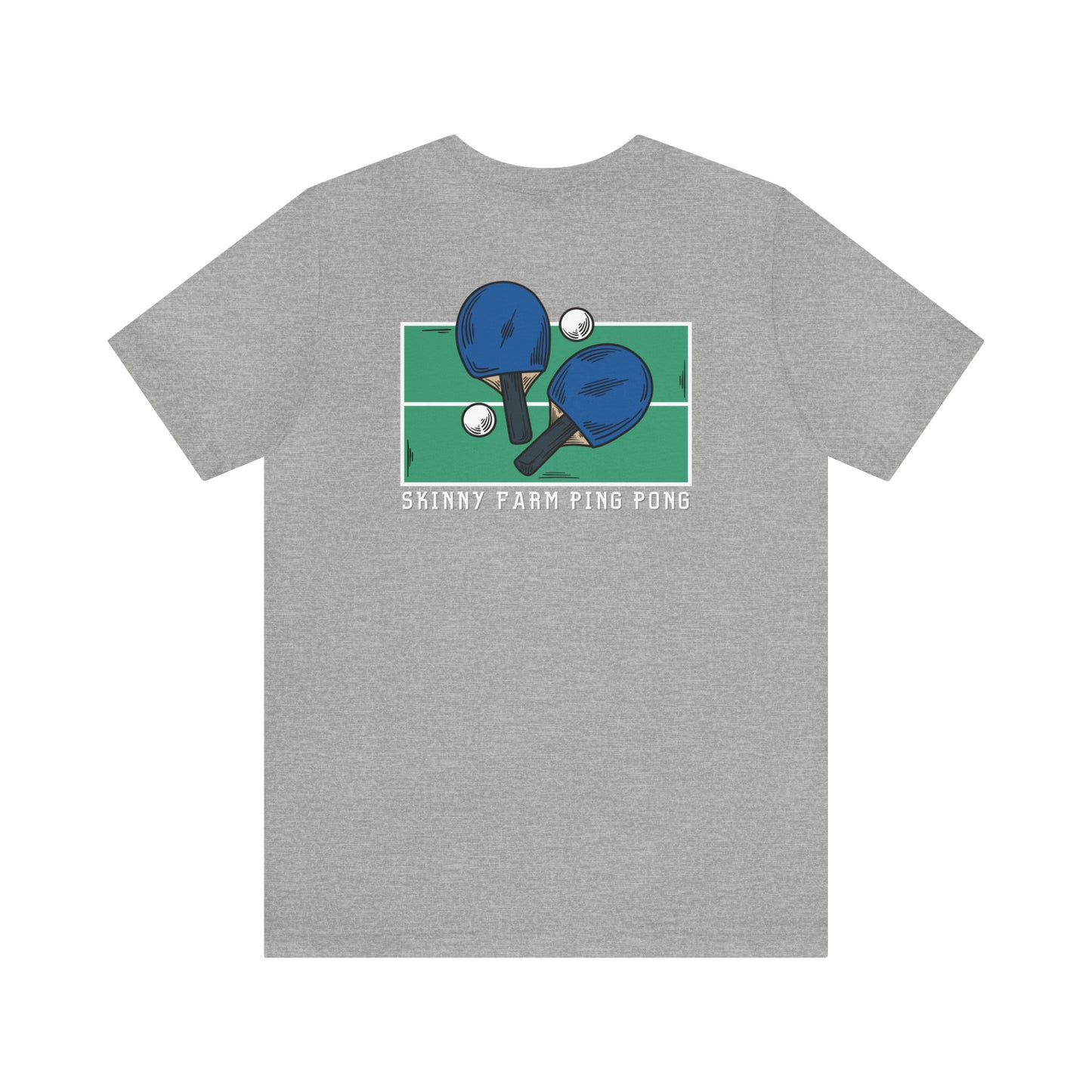 Pong Men + Skinny Farm Ping Pong (Front + Back) Unisex T-shirt