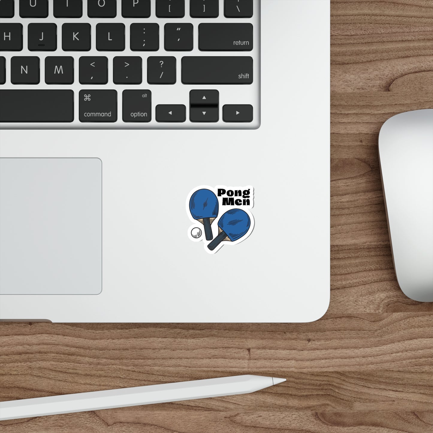 Pong Men Blue Paddles Die-Cut Stickers