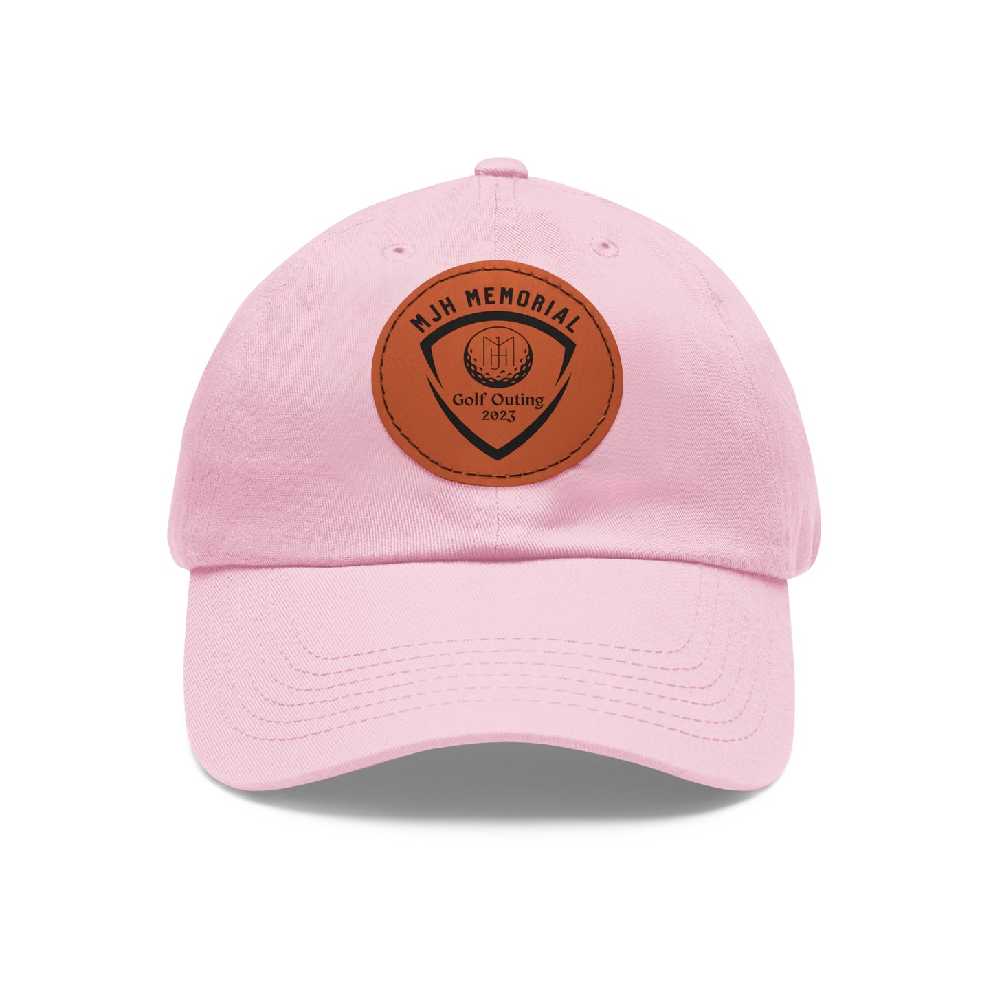 MJH Golf Shield Logo Dad Hat with Leather Patch (Round)