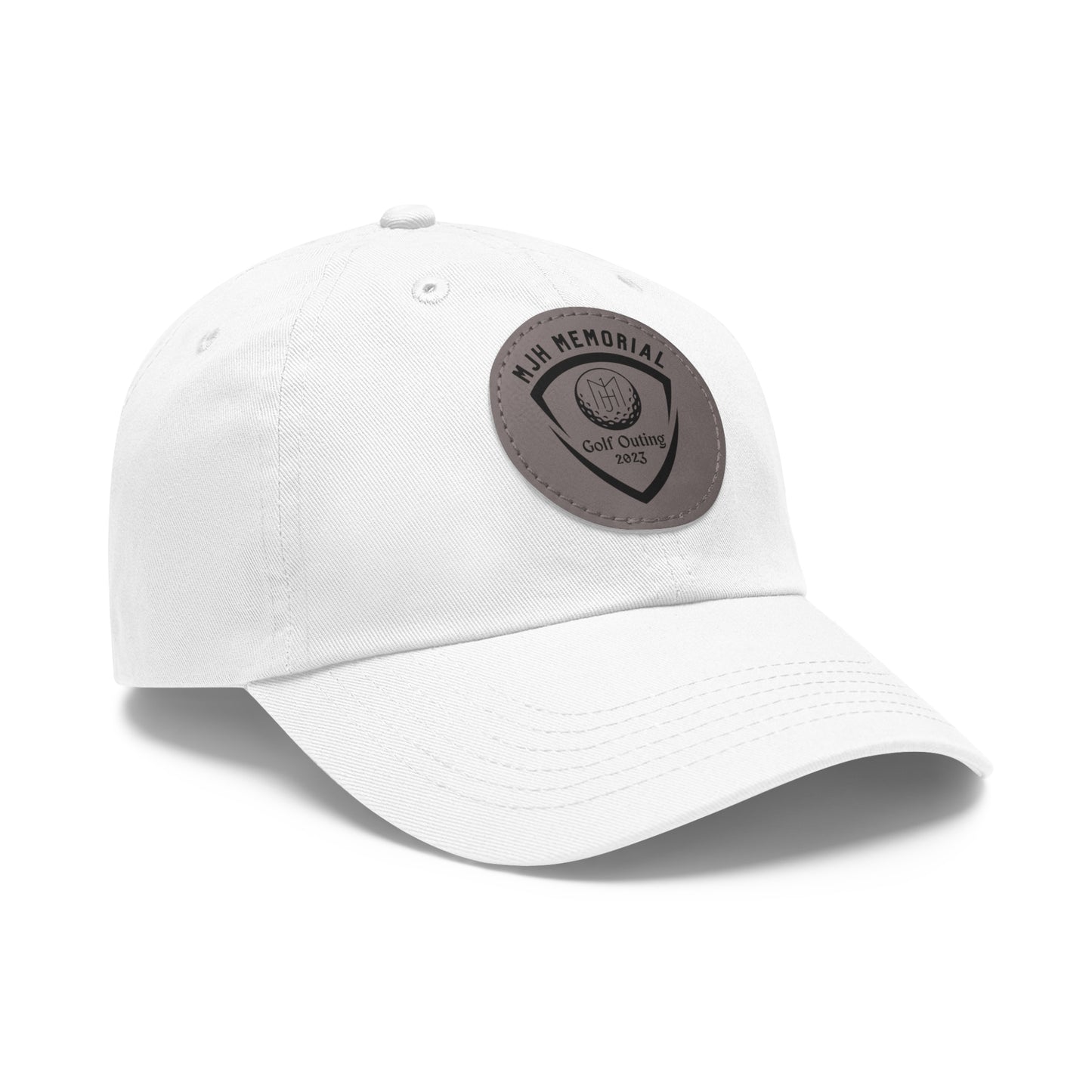 MJH Golf Shield Logo Dad Hat with Leather Patch (Round)