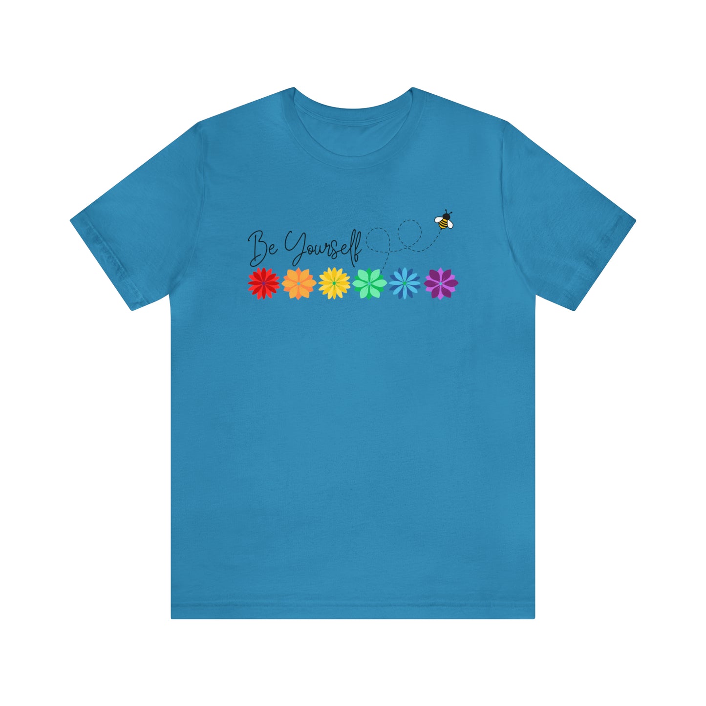 Be Yourself Bee Rainbow Flower Line Unisex T-shirt