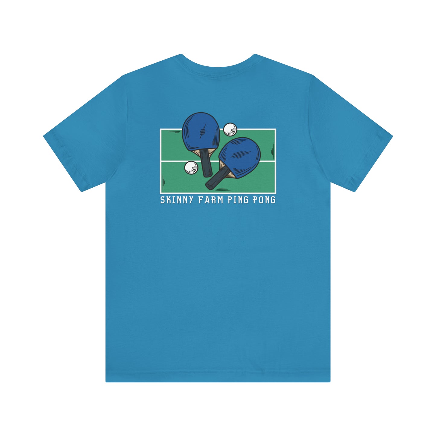 Pong Men + Skinny Farm Ping Pong (Front + Back) Unisex T-shirt