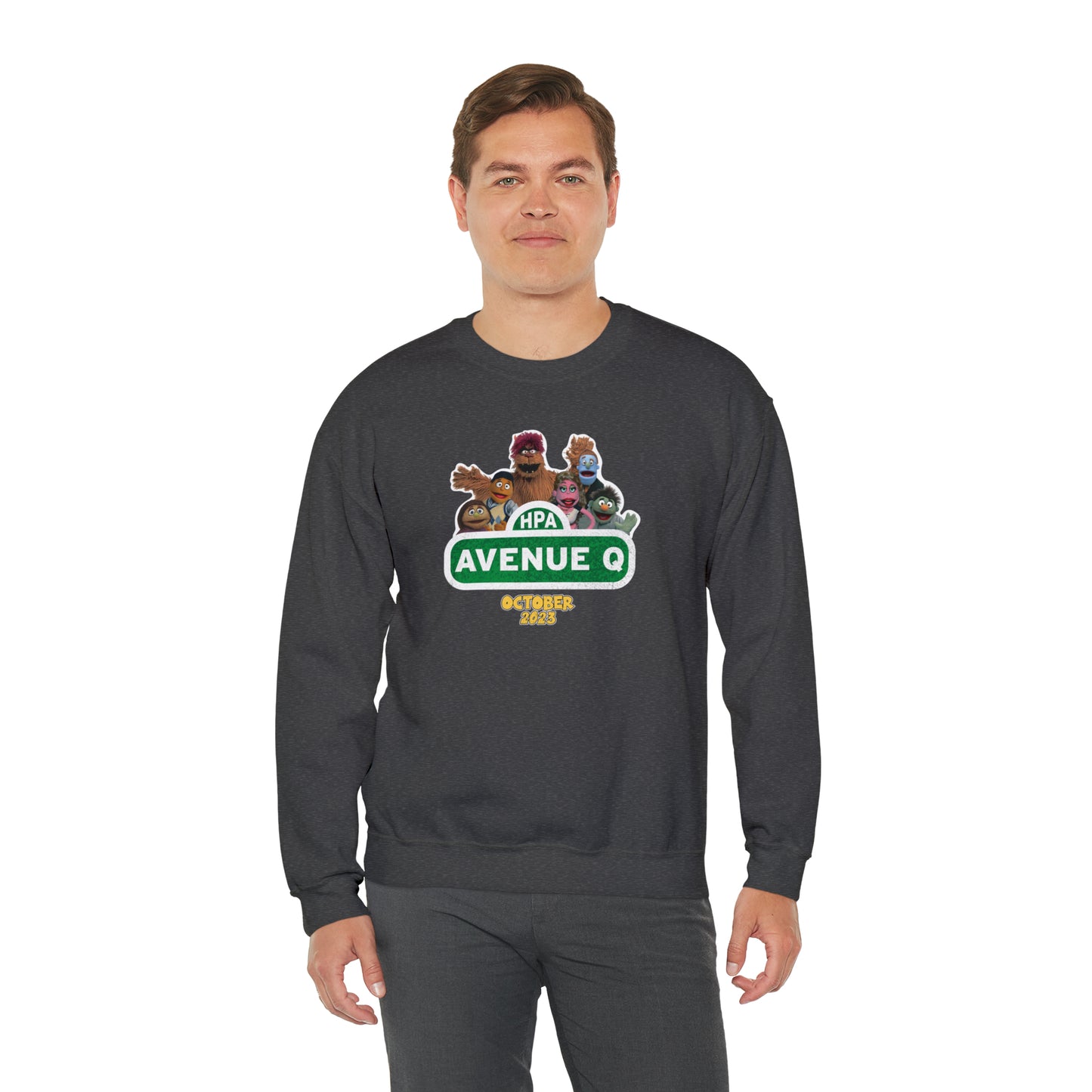 Avenue Q Adult Unisex Heavy Blend™ Crewneck Sweatshirt