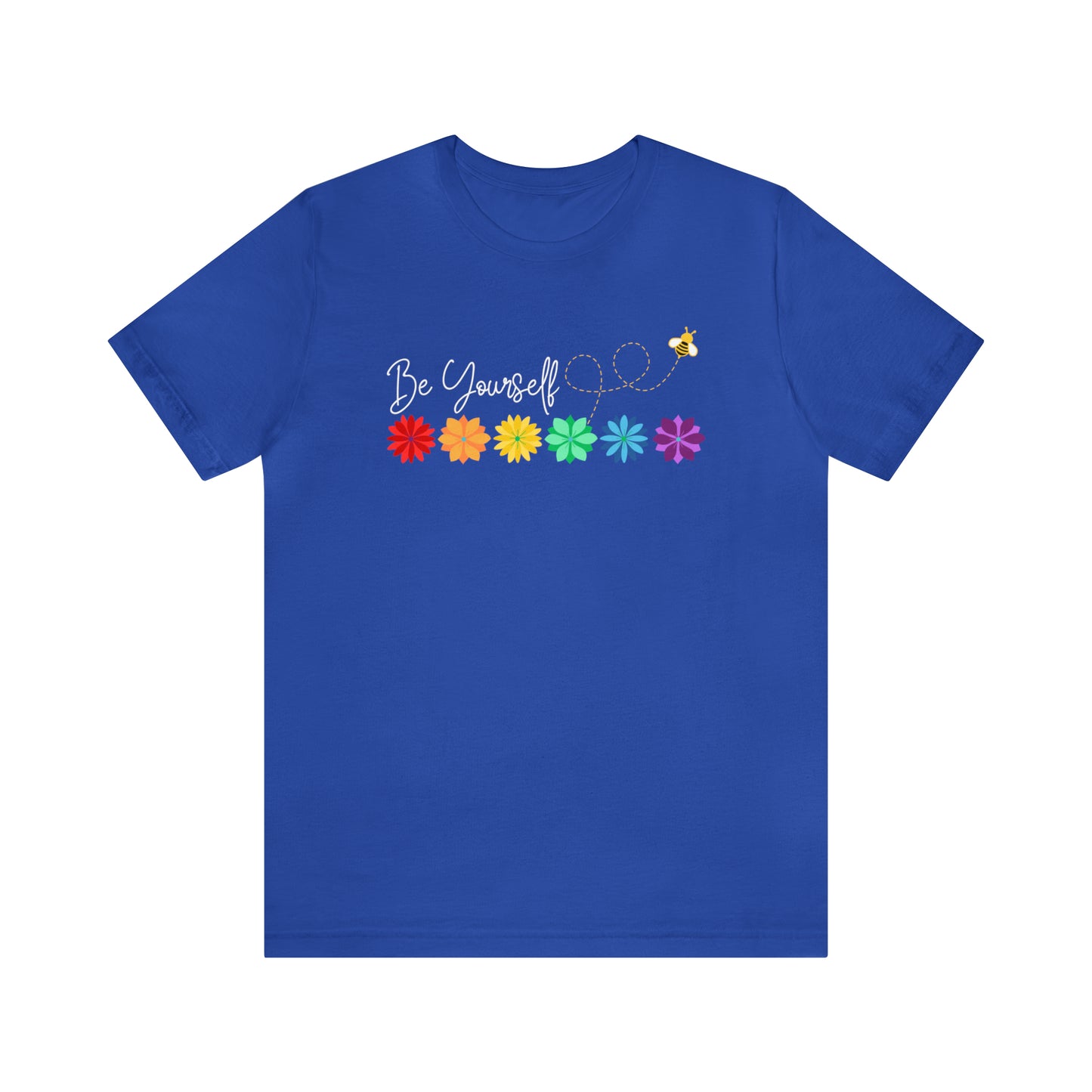 Be Yourself Bee Rainbow Flower Line Unisex T-shirt