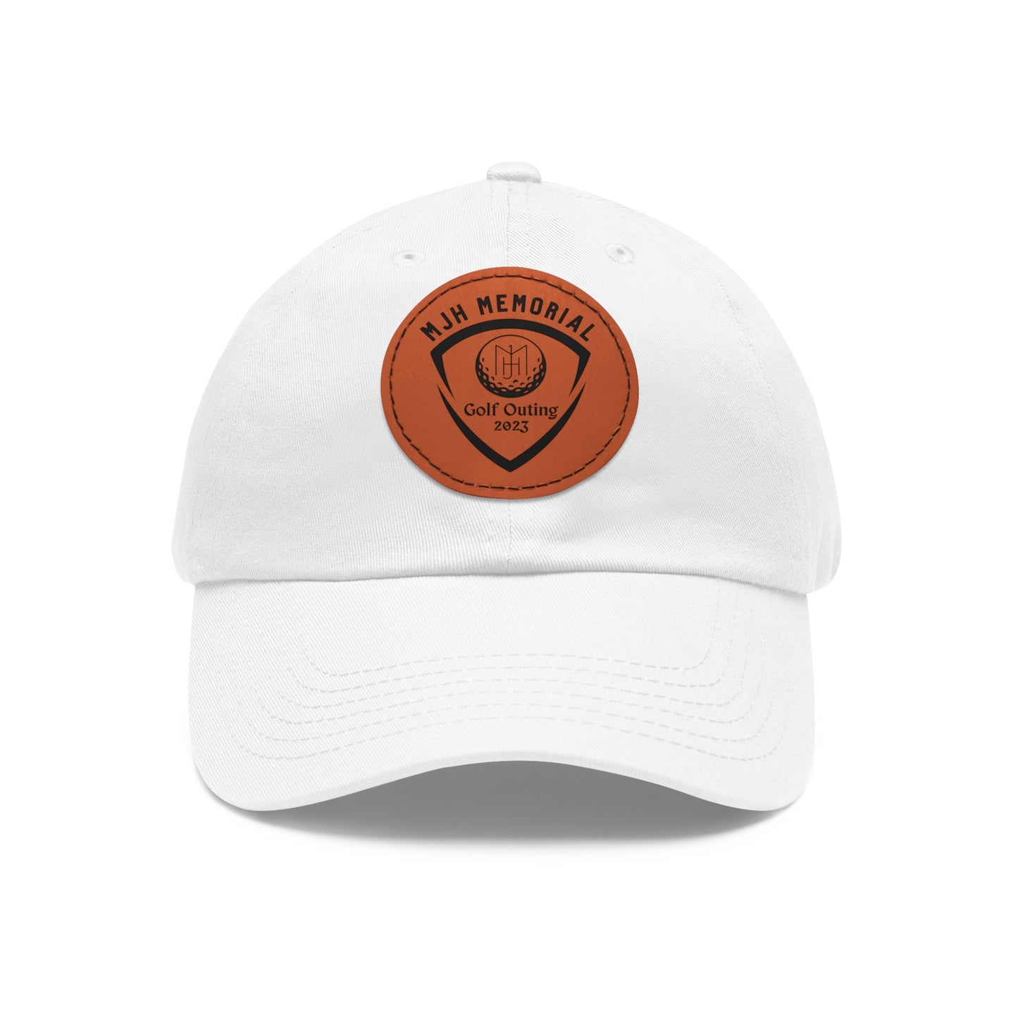 MJH Golf Shield Logo Dad Hat with Leather Patch (Round)