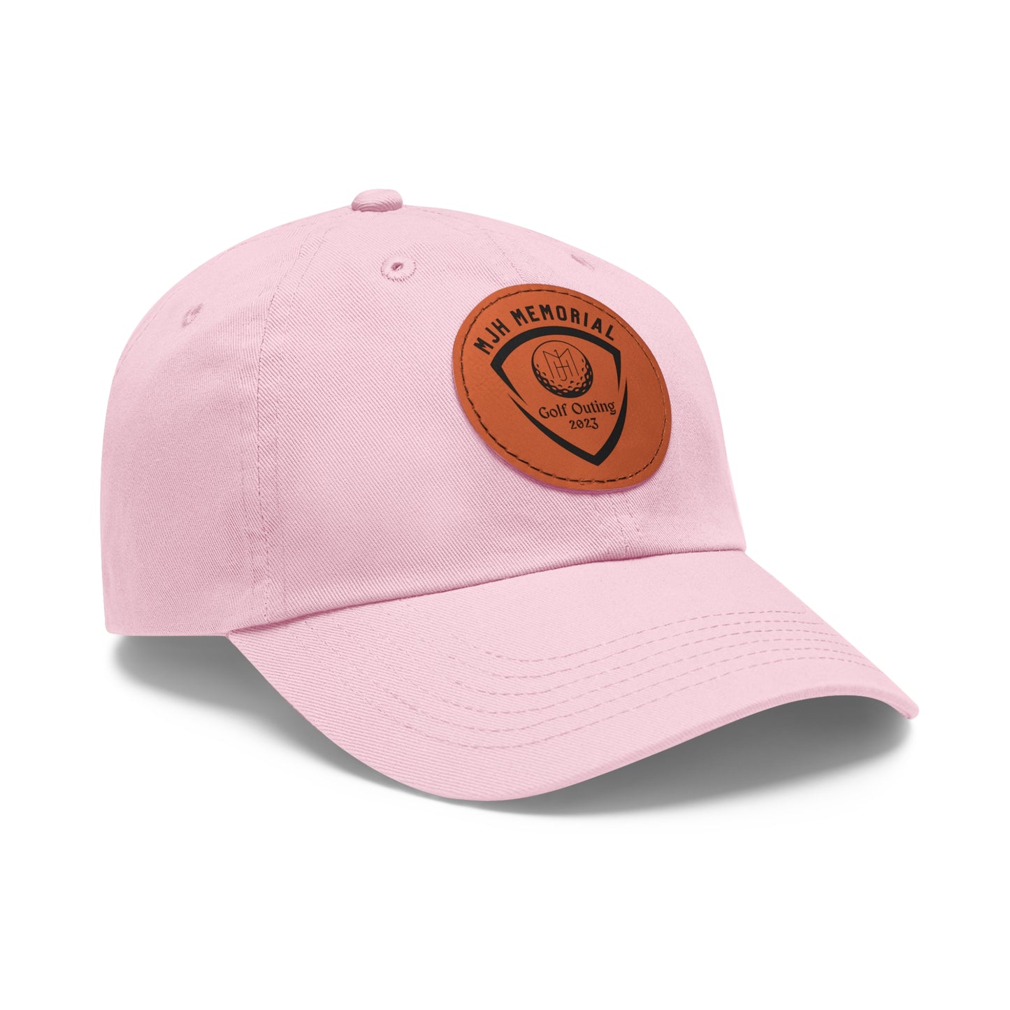 MJH Golf Shield Logo Dad Hat with Leather Patch (Round)