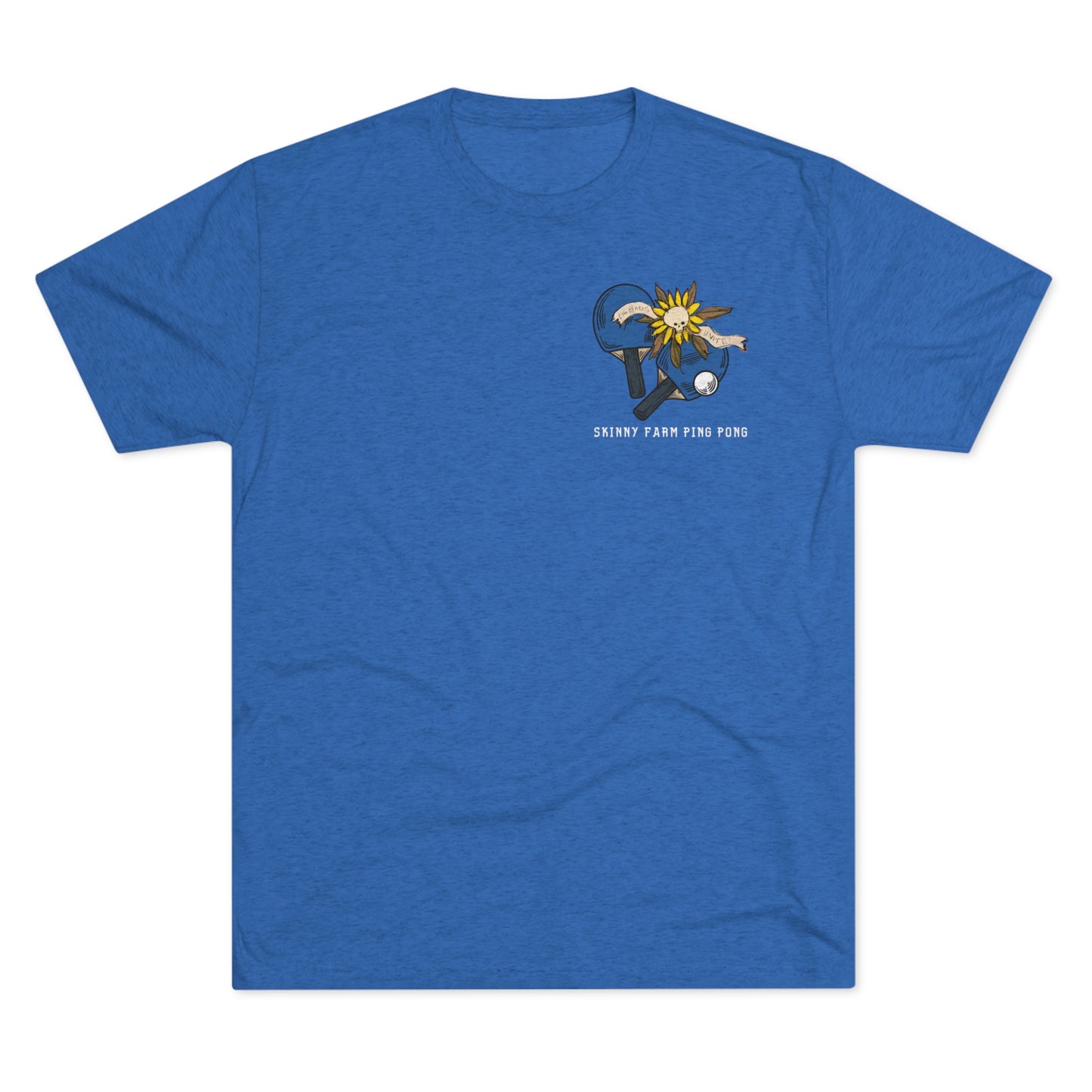 Skinny Farm Big Heads Unite (Front + Back) Unisex Tri-blend T-shirt