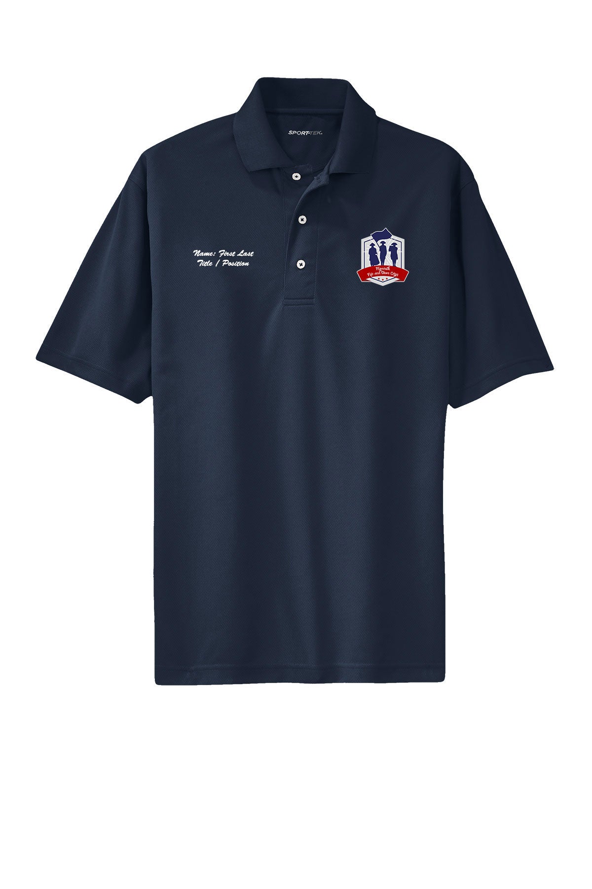 PFDC Hexagon Adult Sport-Tek Dri-Mesh Polo K469 With Name Personalization on Front