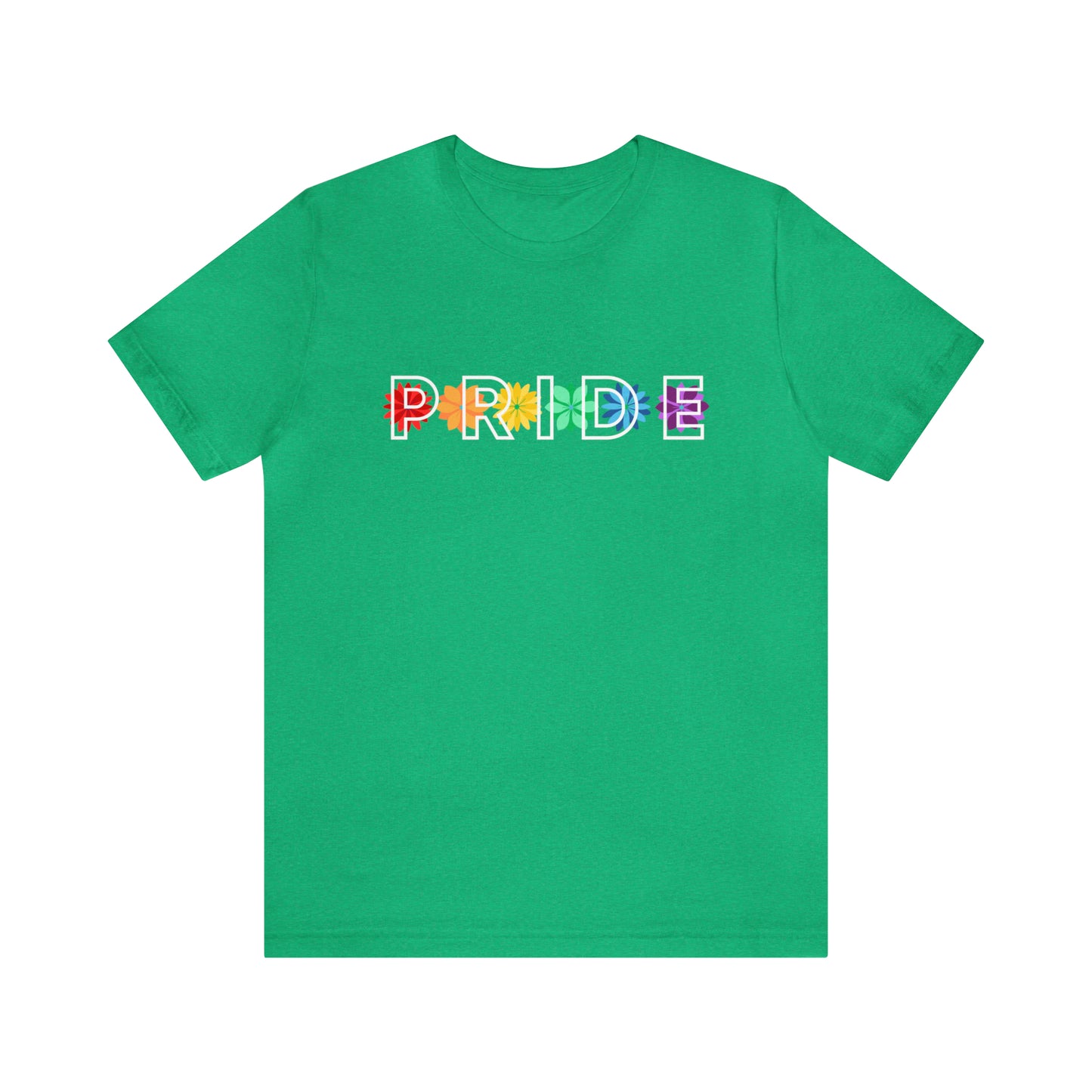 Rainbow Pride Overlay Flower Line Unisex T-shirt