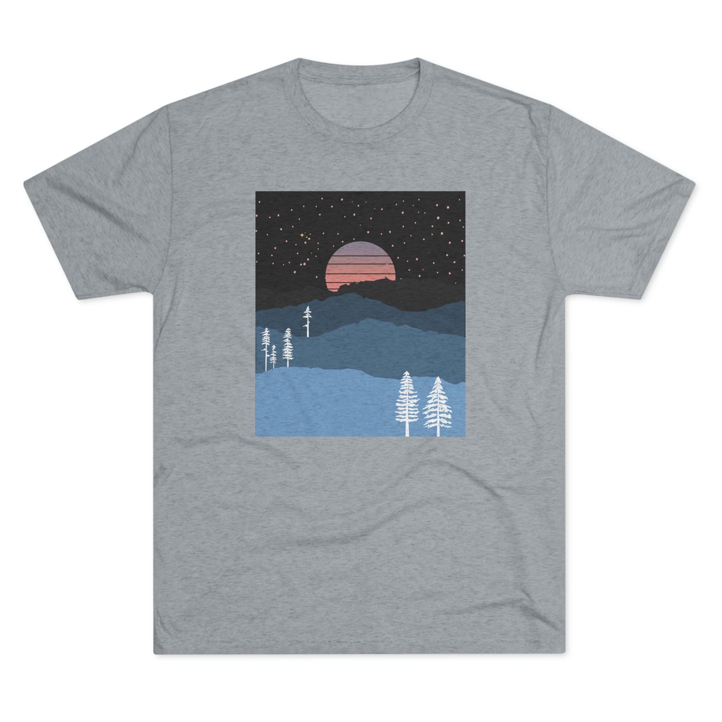 Mountain Moon Rise Unisex Tri-blend T-shirt