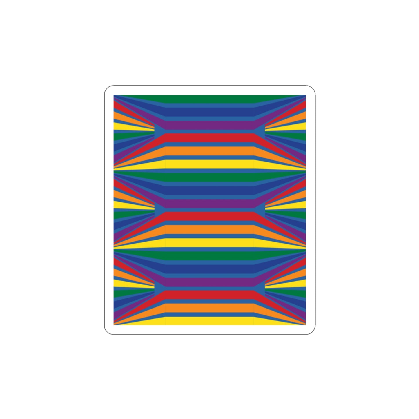 Geometric Rainbow Pattern Die-Cut Stickers