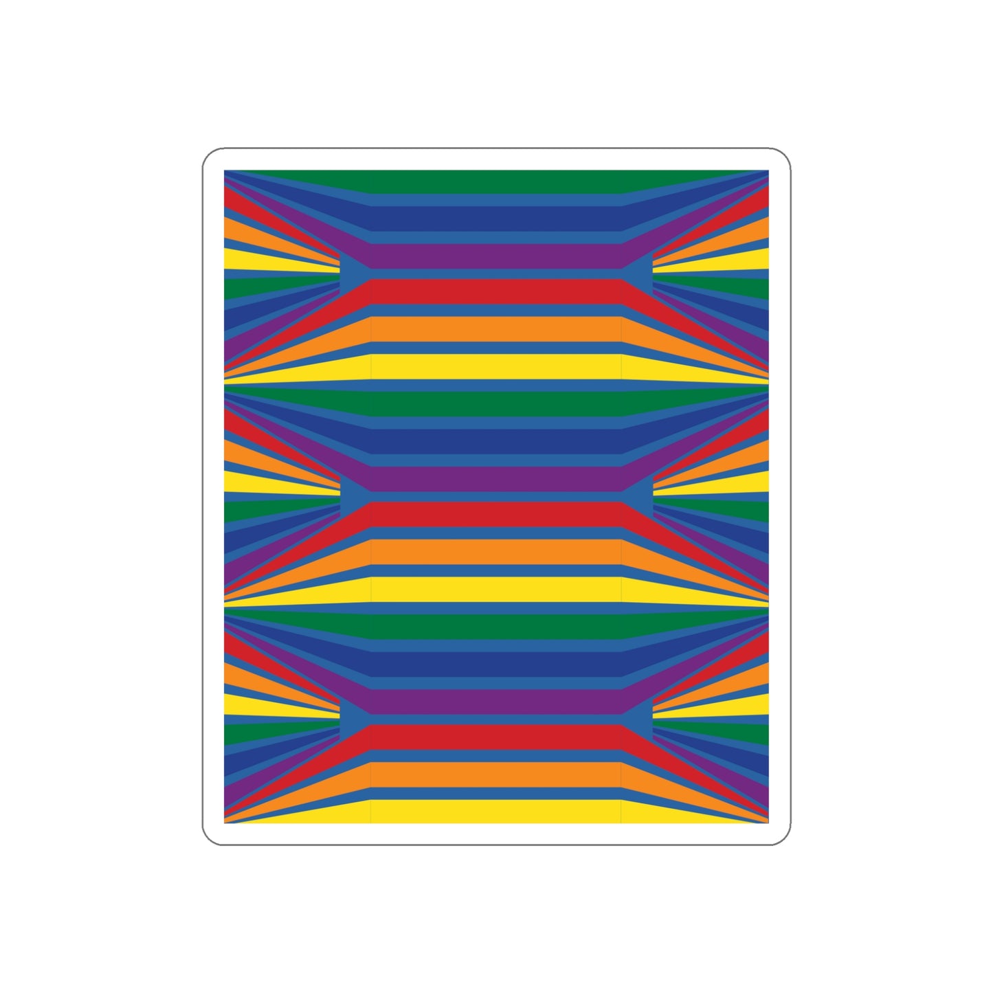 Geometric Rainbow Pattern Die-Cut Stickers