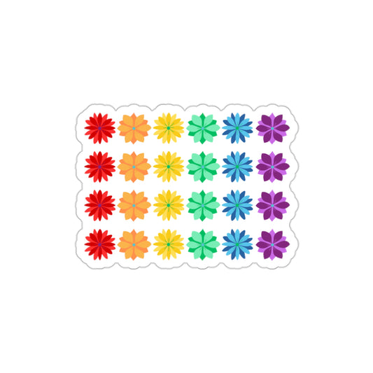 Rainbow Flower Wall Die-Cut Stickers