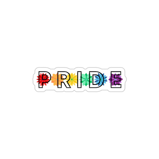 Rainbow Pride Overlay Flower Line  Die-Cut Stickers