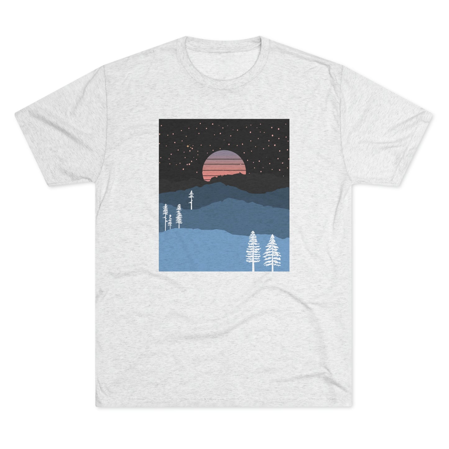 Mountain Moon Rise Unisex Tri-blend T-shirt