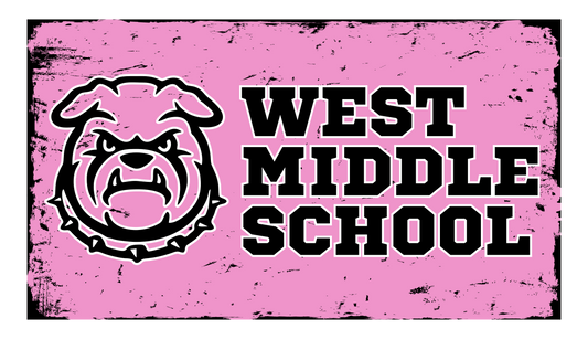 West WMS Pink Die Cut Magnet 2x3"