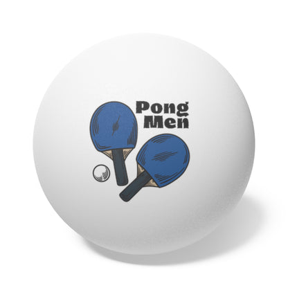 Pong Men Blue Paddle Ping Pong Balls, 6 pcs