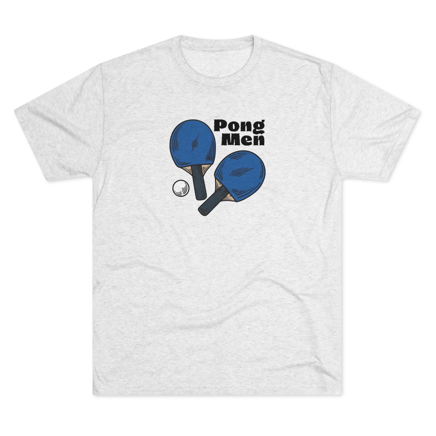 Pong Men Blue Paddle (Front Only) Unisex Tri-blend T-shirt