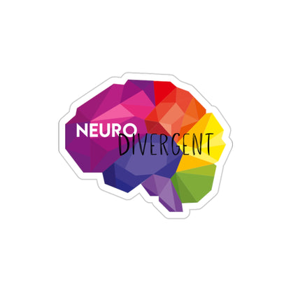 Neurodivergent Rainbow Prism Brain Die-Cut Stickers