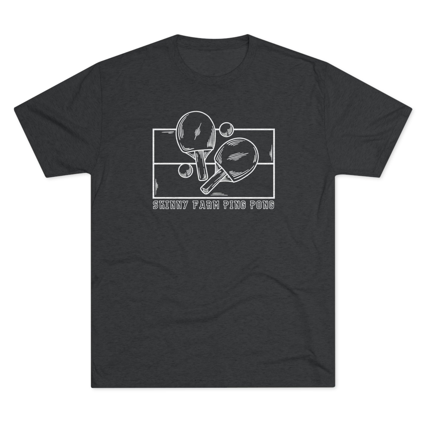 Skinny Farm Ping Pong Table Outline (Front Only) Unisex Tri-blend T-shirt