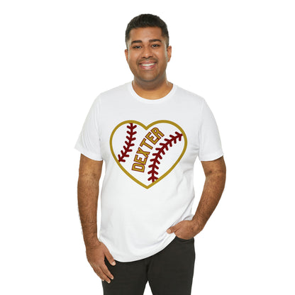 Copy of Dexter Baseball Large Heart Unisex T-shirt