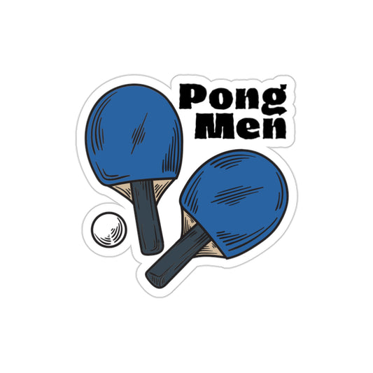 Pong Men Blue Paddles Die-Cut Stickers