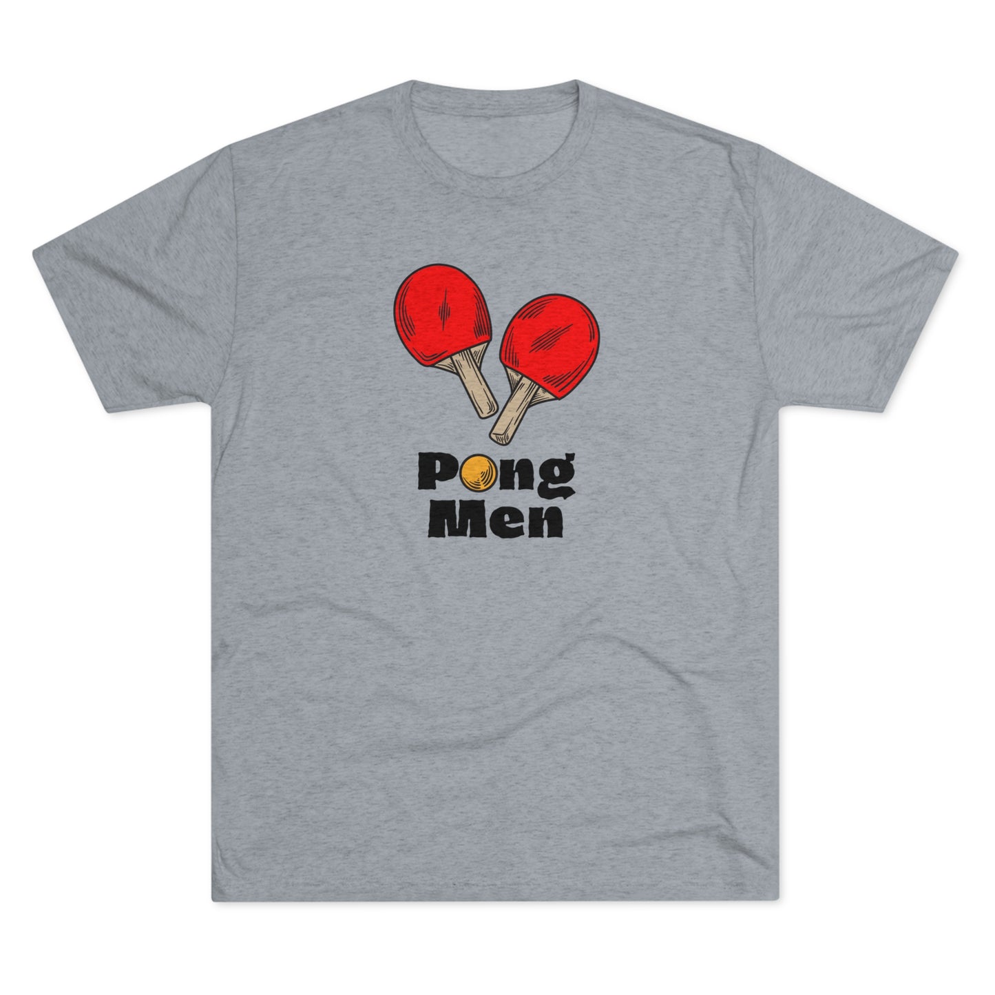 Pong Men Red Paddle (Front Only) Unisex Tri-blend T-shirt