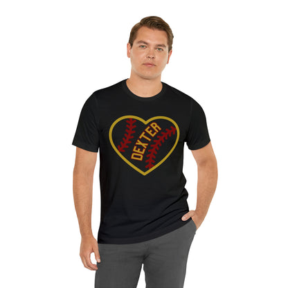 Copy of Dexter Baseball Large Heart Unisex T-shirt